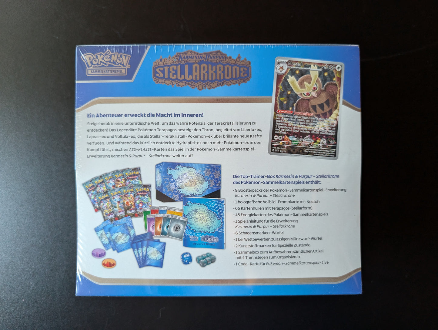 Pokemon - Stellarkrone Top-Trainer Box - Noctuh - Neu & OVP