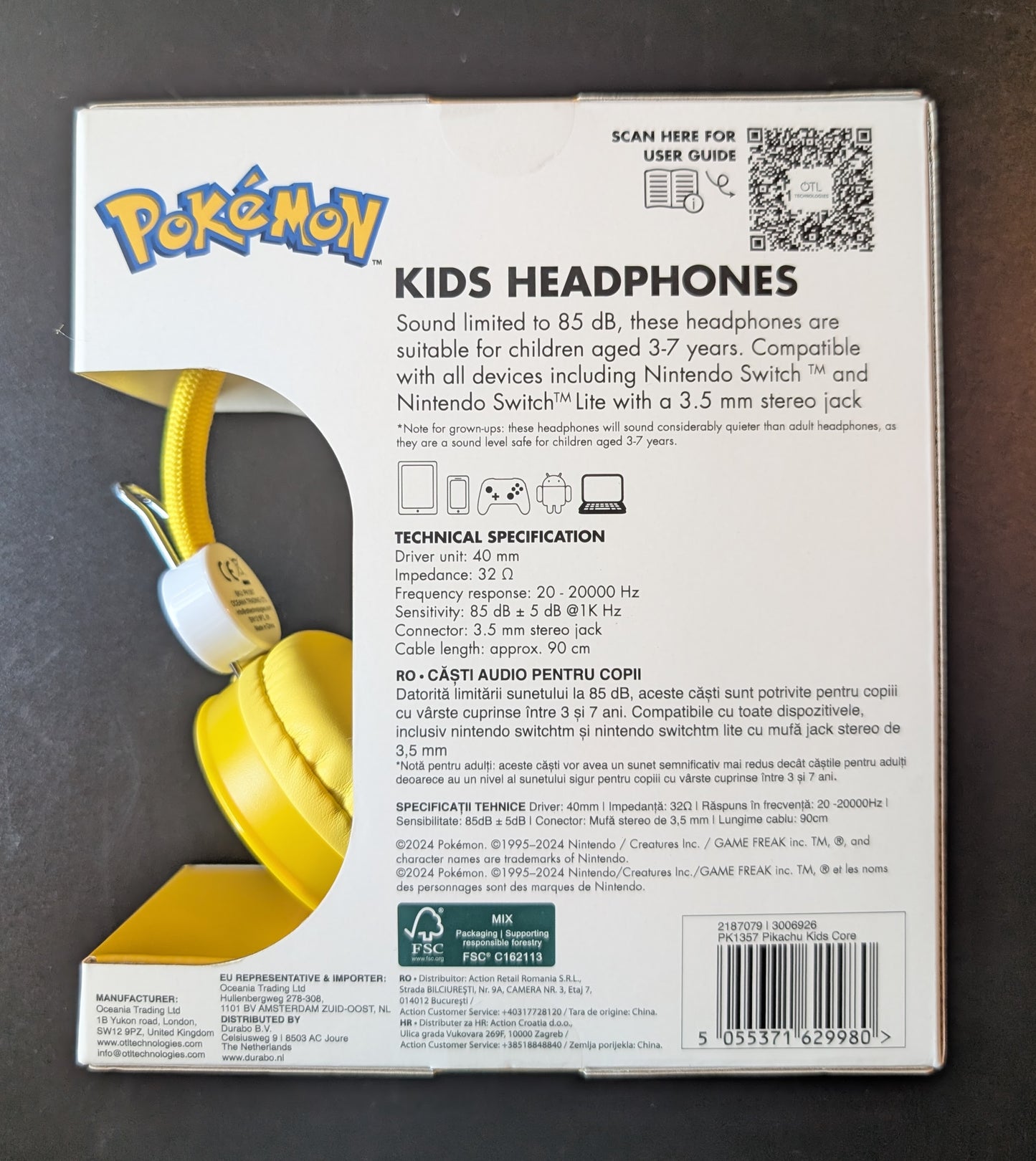 Pokemon - Kinderkopfhörer - Pikachu - Neu & OVP