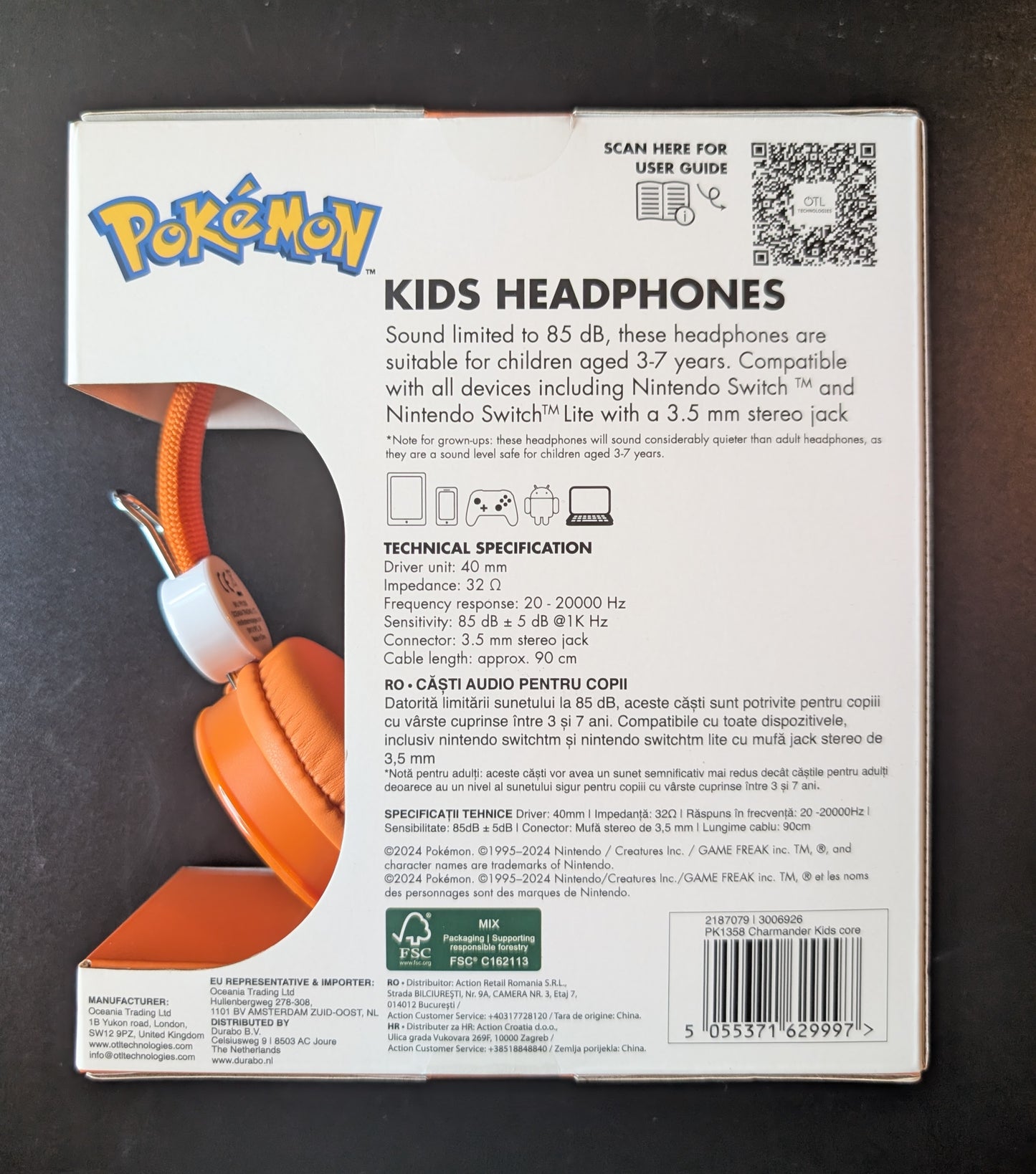 Pokemon - Kinderkopfhörer - Glumanda - Neu & OVP