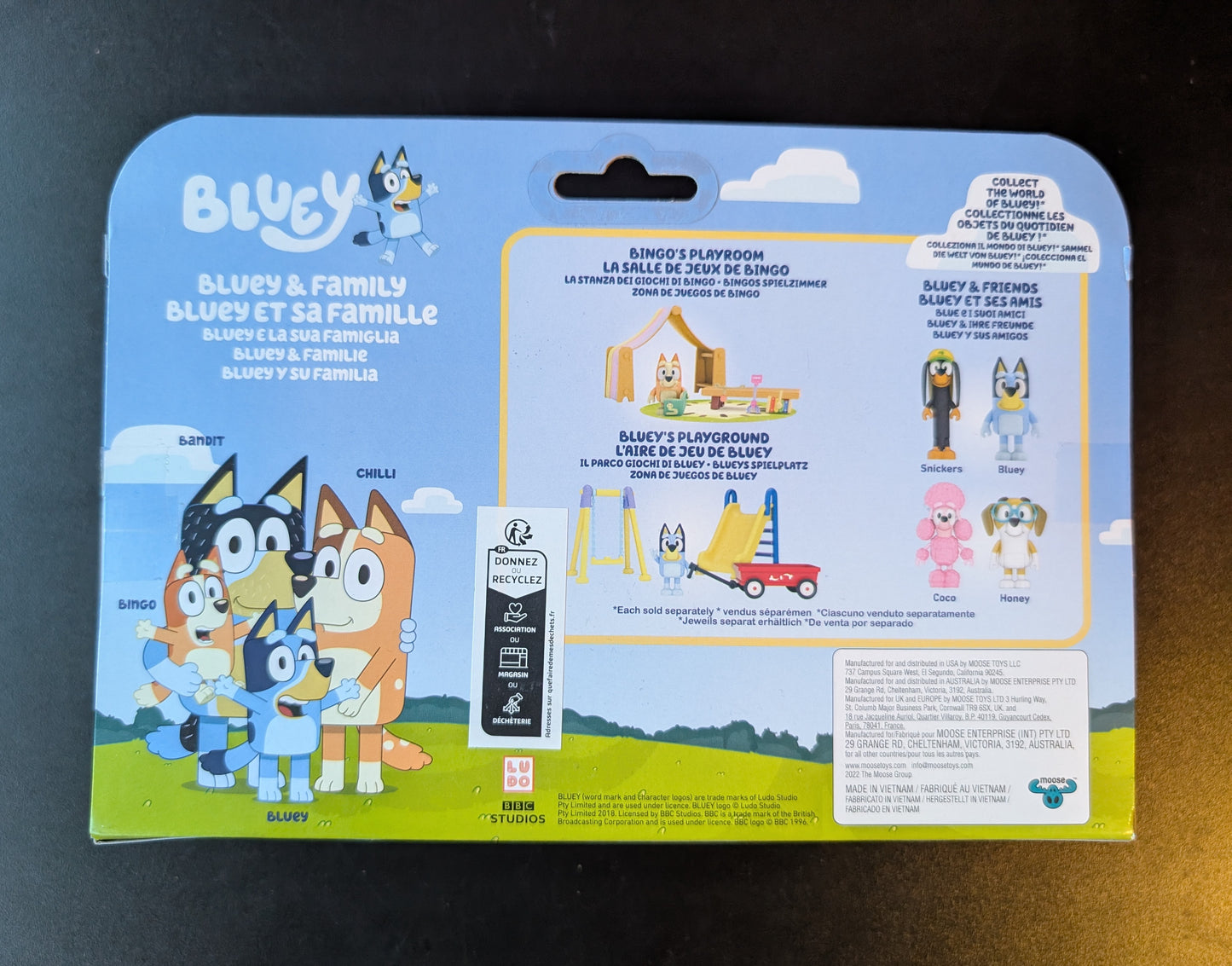 BLUEY Figuren-4er-Pack (Familie) - Neu & OVP
