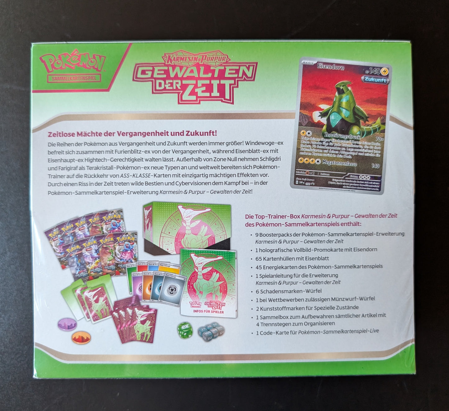 Pokemon - Gewalten der Zeit Top-Trainer Box - Eisenblatt - Neu & OVP