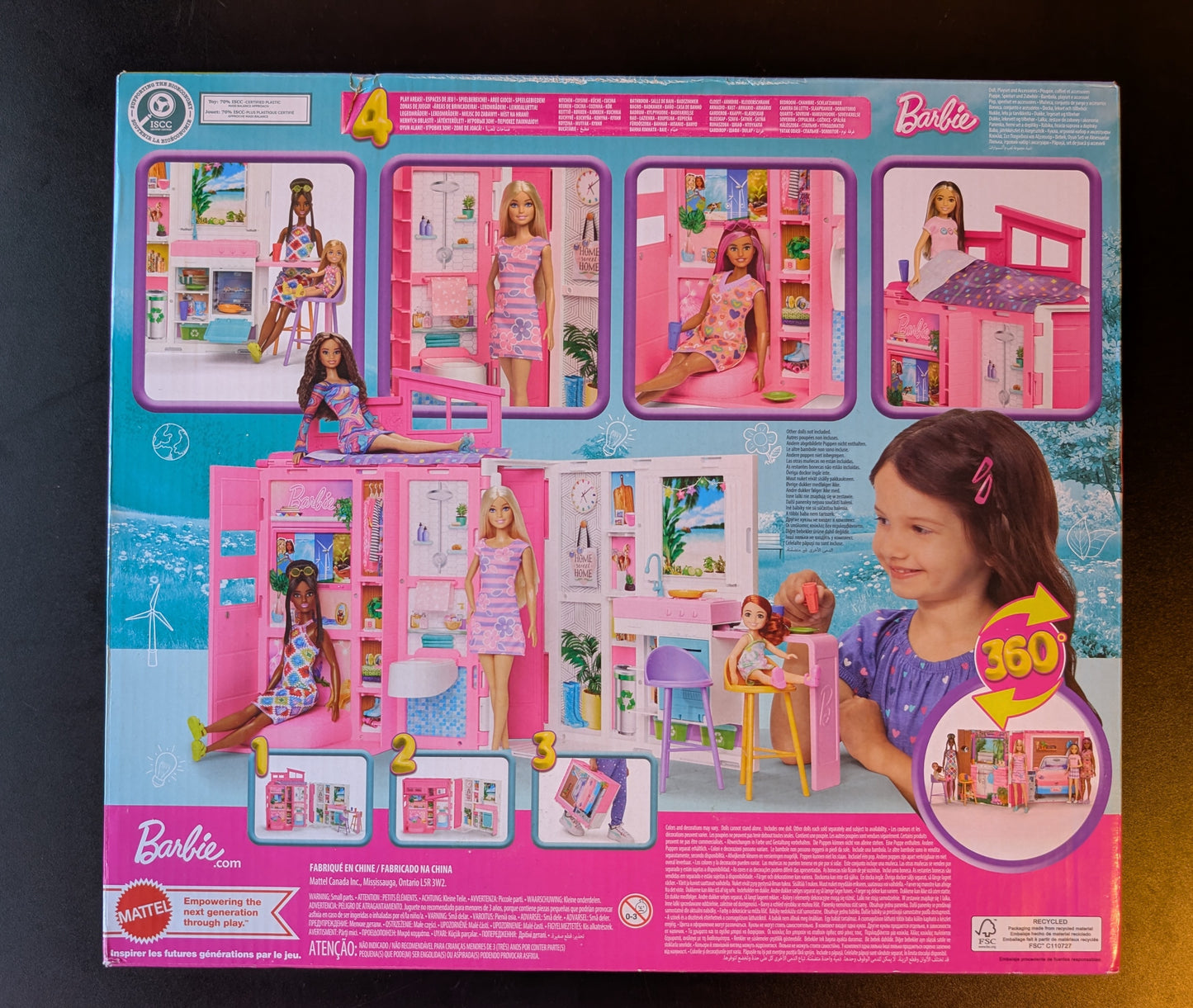 Mattel - Barbie - Ferienhaus Puppe und Spielset, Kulisse - Neu & OVP