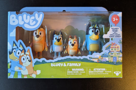 BLUEY Figuren-4er-Pack (Familie)  - Neu & OVP